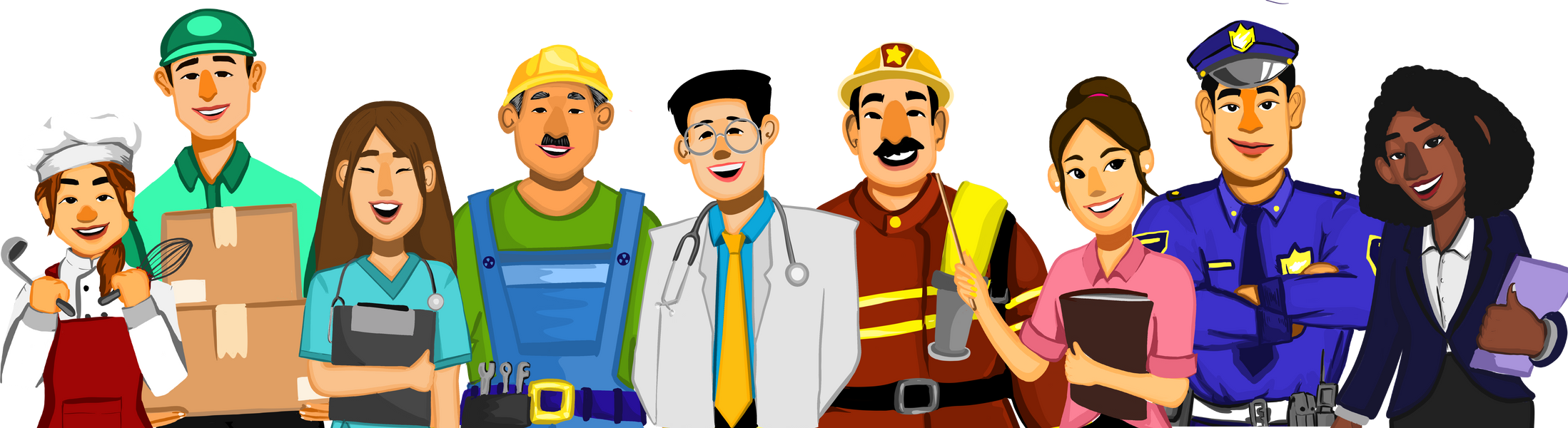 Smiling Workers Illustration